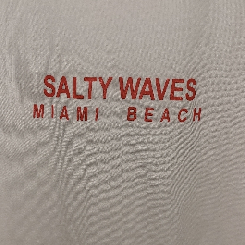 H&M Juniors Pink Short Sleeve Tshirt Red Salty Waves Miami Beach 100% Cotton Med - Picture 5 of 8